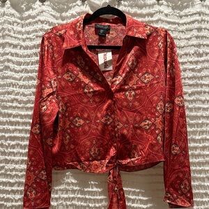 Red Paisley Women's Blouse